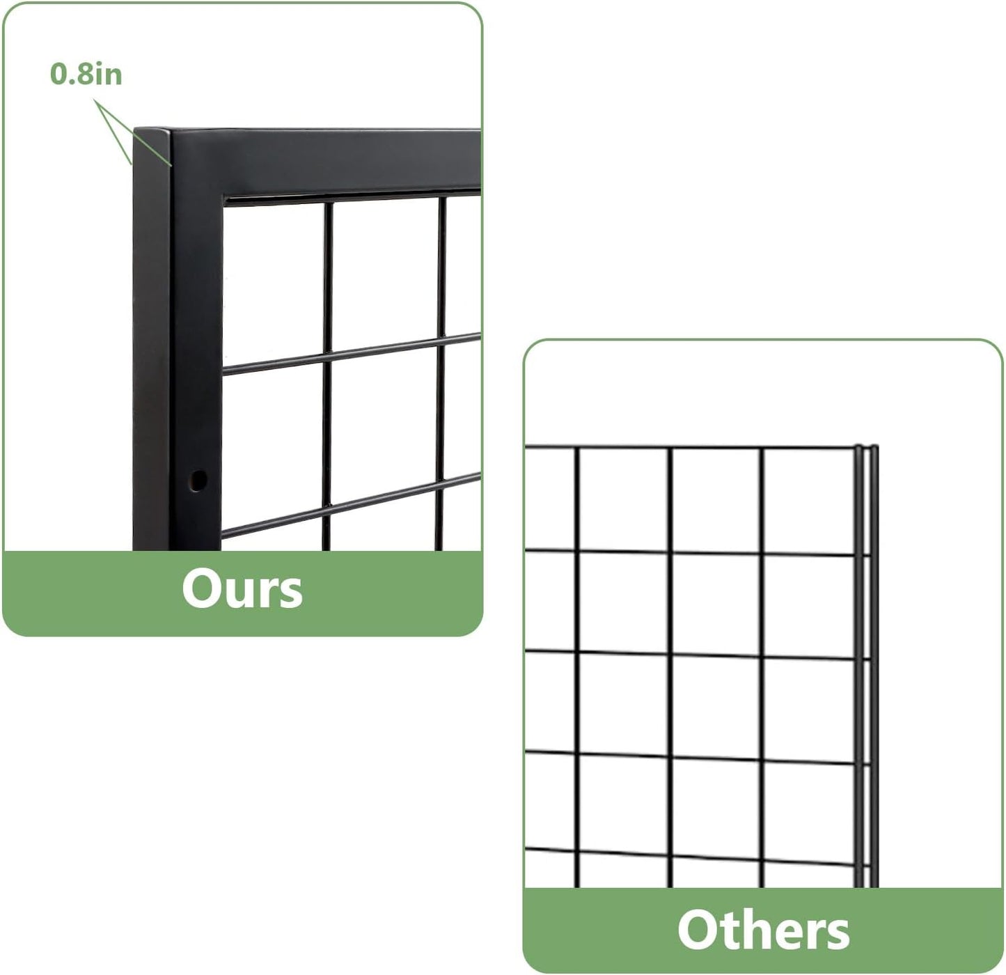 NectaCol 3 Packs Grid Wall Panels, Metal Black Wire Grid Panel, Gridwall Display Rack, Heavy Duty Gridwall Panels for Retail Display