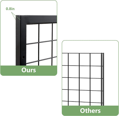 NectaCol 3 Packs Grid Wall Panels, Metal Black Wire Grid Panel, Gridwall Display Rack, Heavy Duty Gridwall Panels for Retail Display