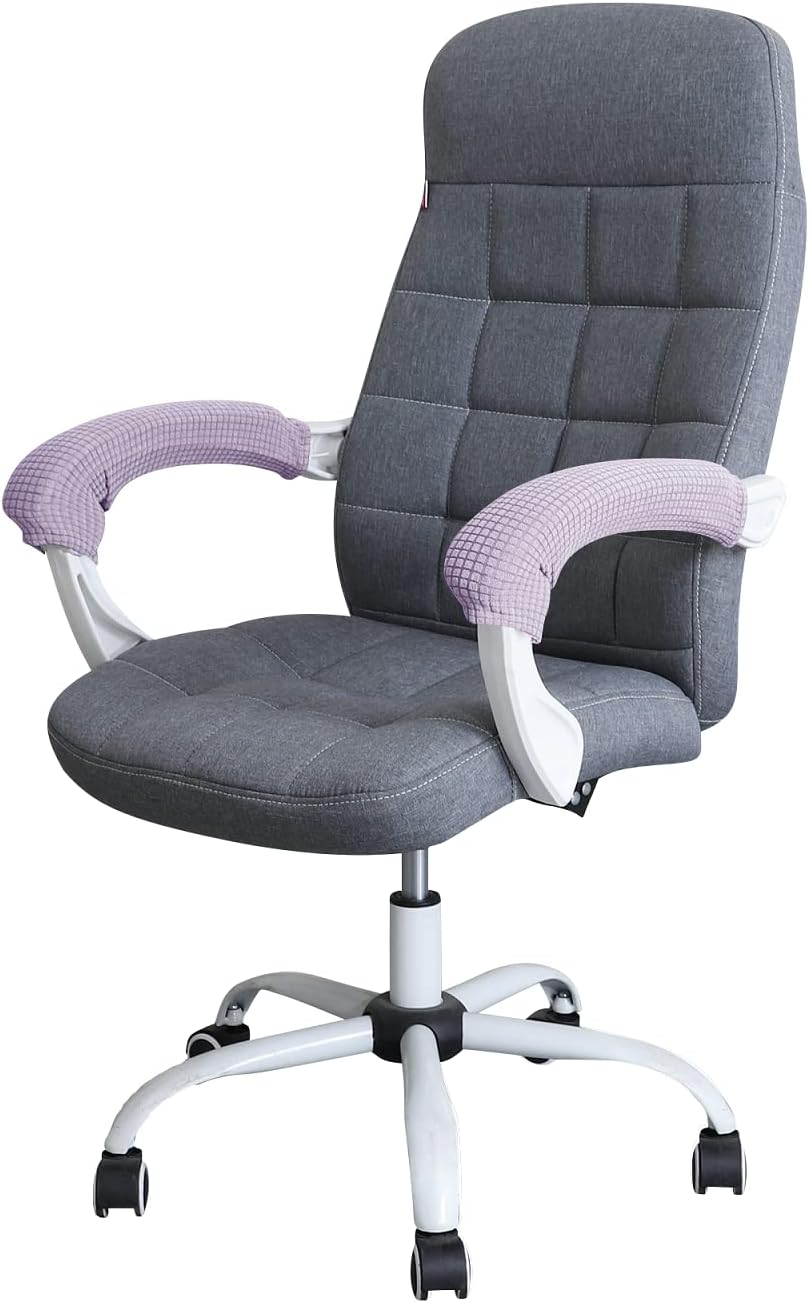 FORCHEER Office Chair Armrest Covers 12-15 Inch Velvet Elastic Black Arm Rest Covers for Desk Computer Chairs Washable