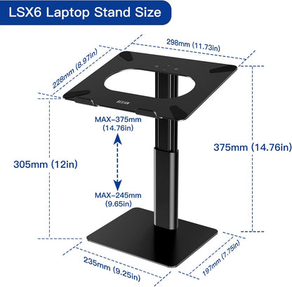 BESIGN LSX6N Laptop Stand, Ergonomic Adjustable Notebook Riser, Computer Holder, Laptop Mount Compatible with 10-15.6" Laptops, Black