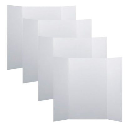 Flipside Products 36” x 48” Project Boards for Presentations, Science Fair, School Projects, Event Displays and Trifold Picture Board, Proudly Made in USA - Black - 4 Pack