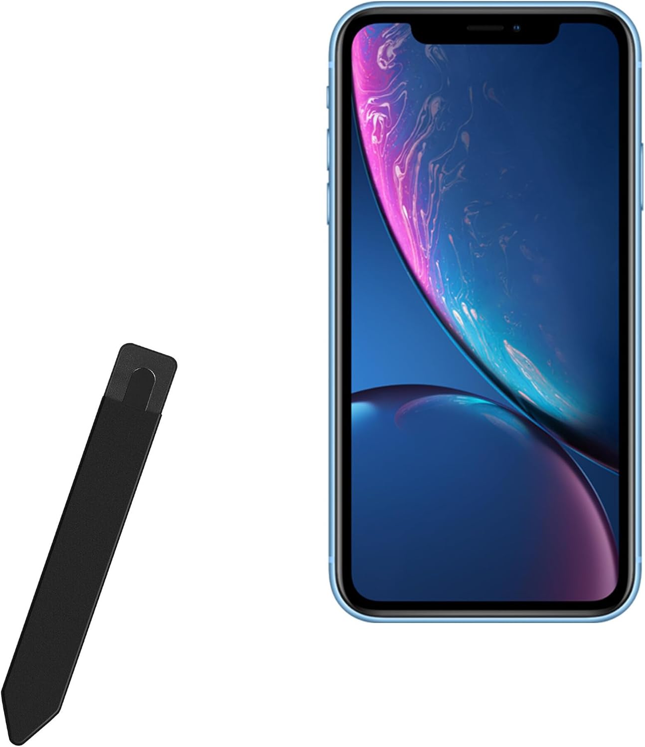 BoxWave Stylus Pouch Compatible with Apple iPhone XR - Stylus PortaPouch, Pen Stylii Holder Carrier Portable Self-Adhesive - Jet Black
