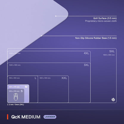 SteelSeries QcK Gaming Mouse Pad - XXL Cloth - Peak Tracking and Stability - Esports Mousepad - Never-Slip - Full Desk Coverage
