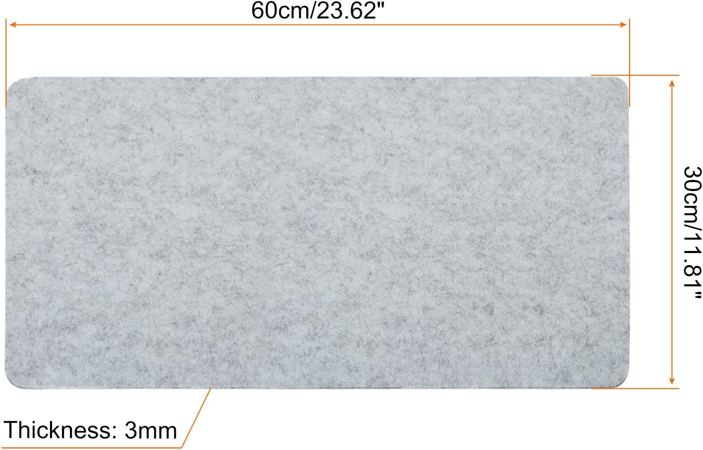 PATIKIL 24"x12" Desk Mat Protector, Felt Dual Side Mouse Pad Writing Mat for Office Home, Gray