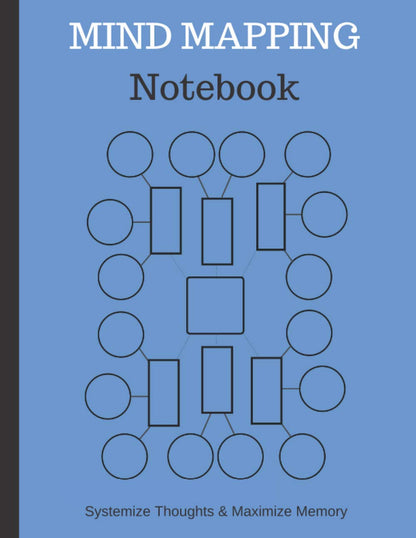 Mind Mapping Notebook: Mind Map Templates For Effective Note Taking And Improved Memory | Blue