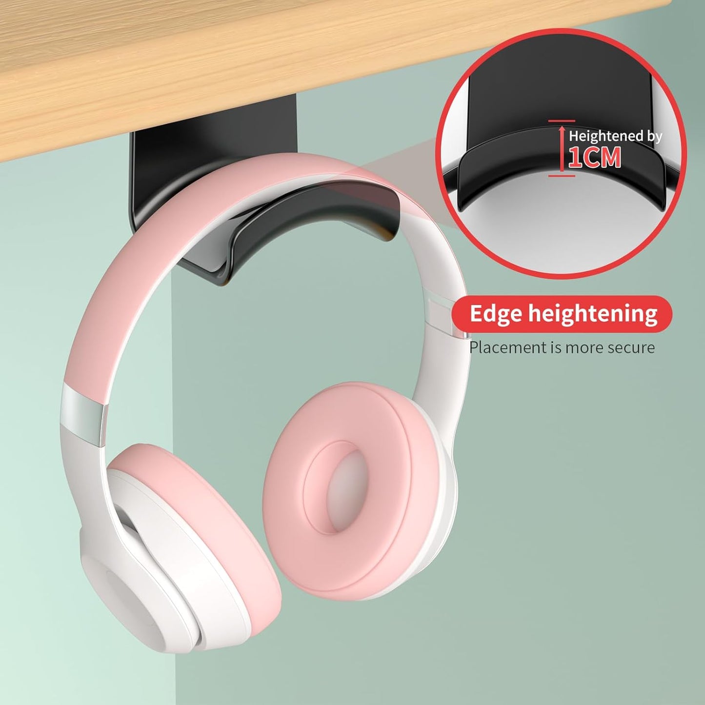 Game Headphone Stand for Desk Mini Headphone Hanger Holder with Strong Adhesive Game Headset Stand Headphone Holder-Under Desk…