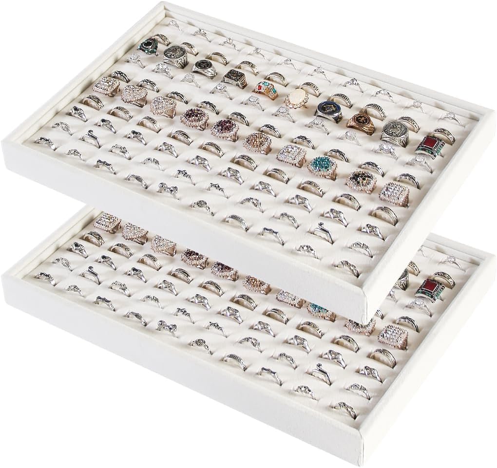 Coward Sunglass Organizer, Beige Velvet Glasses Trays - Eyeglasses Watches Jewelry Display - Men Women (8 Grids)