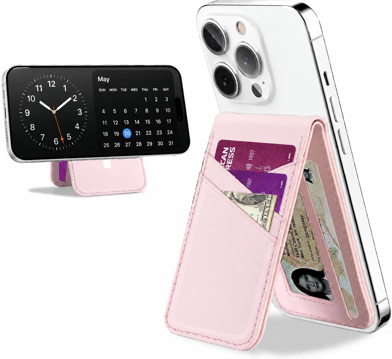 TopMade for Magsafe Wallet, Works with Apple Find My, Strongest Magnetic Wallet for iPhone 17/16/15/14/13/12 Series, Leather Magnetic Card Holder with Tracker, 7 Cards Holder, RFID Blocking, Black