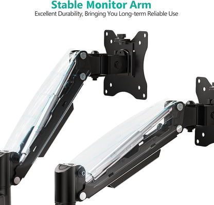 WALI Single Arm Laptop and Monitor Desk Mount for 17" Notebook and Up to 32" Screen, 2-in-1 Adjustable Monitor Arm with Laptop Tray, VESA 75x75 100x100,Holds 22-26.4 lbs, Black (GSMP001NLP)