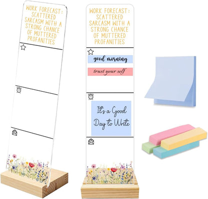 Sticky Note Holder Acrylic Monitor Memo Board Desk Organizers and Accessories Desk Decor Post It Note Holder with 200Pcs Sticky Notes Funny Sarcastic Office Positive Desk Sign