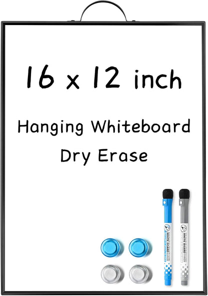 Weekly Planner Dry Erase Calendar for Wall Hanging, 16"x12" Aluminum Frame Whiteboard Calendar with Handle, Portable White Board as Office to Do List, Meal Planner for Home Kitchen