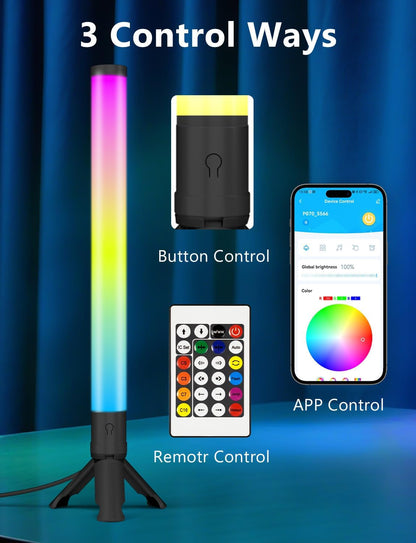 DAYBETTER 360° Smart LED Light Bars, RGB Light Bars with 16 Million Colors, Smart Gaming Lights with Music Sync and Scene Modes, 3 Modes Control, Mood Lighting, Gaming Light Bar for Room, TV, Monitor
