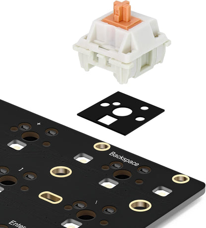 RUNJRX Keyboard PE Switch Pads 0.5mm Thick for 61/64/87/100/104/108 Hot Swap 120Pcs,White