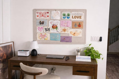 Large Felt Bulletin Board for Wall, 24"x18" Frameless Picture Board, Soft Felt Cork Board for Office, Home Planning & Office Wall Decor, Easy Install Pin Board