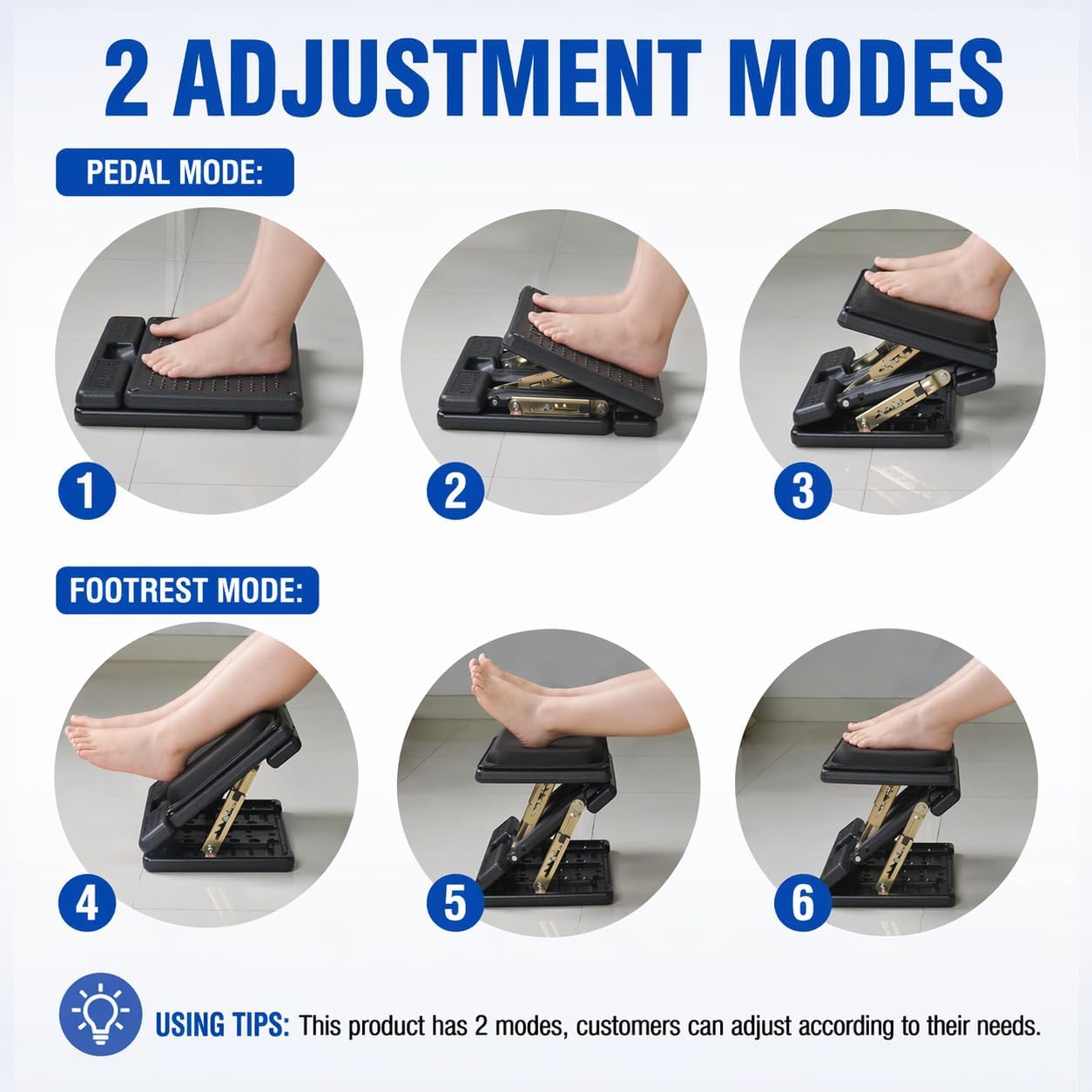 Foot Rest for Under Desk at Work 4-Level Height Adjustable, Ergonomic Foldable Footrest for Office, Gaming,Computer, Soft & Removable Pad Desk Foot Stool Suitable for All Seasons