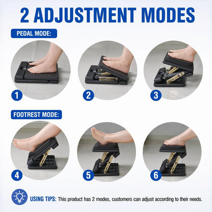Foot Rest for Under Desk at Work 4-Level Height Adjustable, Ergonomic Foldable Footrest for Office, Gaming,Computer, Soft & Removable Pad Desk Foot Stool Suitable for All Seasons