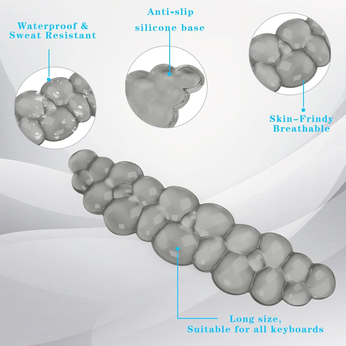 Gel Cloud Keyboard and Mouse Wrist Rest, Cute Wrist Support and Arm Support Keyboard Rest for Keyboard and Mouse Typing Pain Relief，Suitable for Office/Computer/Laptop/Gaming（White）