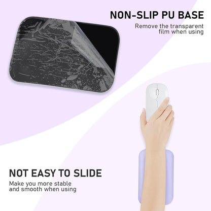 Leolee Elbow Rest Pads for Desk, Black Ergonomic Arm Rest Pads with Memory Foam & Non-Slip Base, Armrest Cushion Support Pad Relieve Elbow and Wrist Pain for Computer, Office, 2 Packs