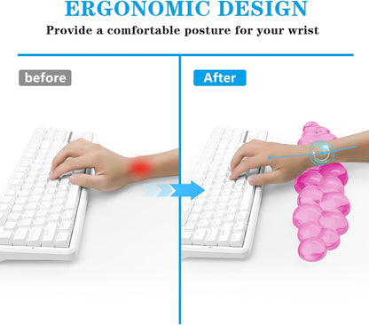 Gel Cloud Keyboard and Mouse Wrist Rest, Cute Wrist Support and Arm Support Keyboard Rest for Keyboard and Mouse Typing Pain Relief，Suitable for Office/Computer/Laptop/Gaming（White）