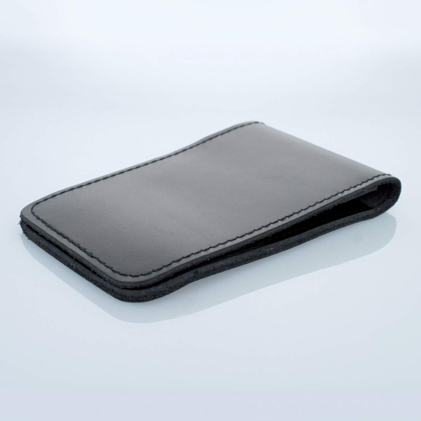 Minimalist 3x5" Leather Memo Pad Cover Notepad Holder Police Gear, Smooth Black
