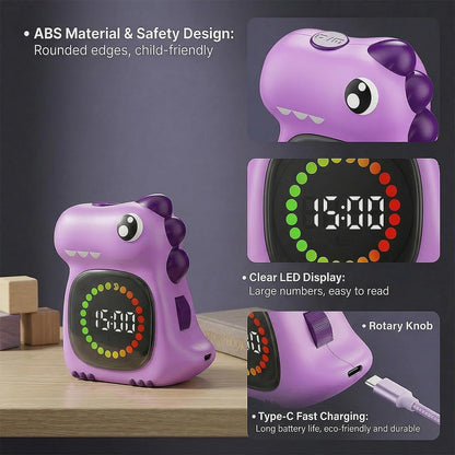 Visual Timer for Kids Light Blue Dinasuor Kids Timer Visual Led Rechargeable Toddler Timer Visual Countdown for Classroom Home Studing Playing