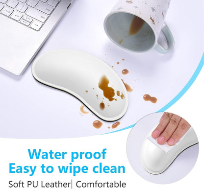 Dapesuom Mouse Wrist Rest, Ergonomic Memory Foam Mouse Wrist for Computer Desk Mats Support, PU Leather Hand Rest Pad Cushion for Gaming, Laptop, Men, Women, Pain Relief & Easy Typing, Black