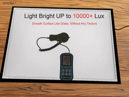WELZK Light Board A3, 16.6×12.6inchs Light Pad, Side Button Design, 9 Levels/Stepless Dimming, Light Box Widely for Diamond Painting, Tracing, Weeding Vinyl etc.