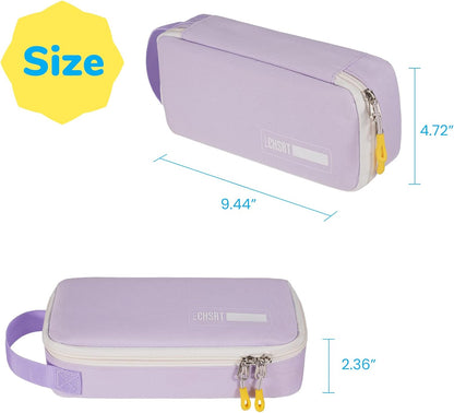 ECHSRT Large Pencil Case, Aesthetic Pen Pouch with Big Capacity, Minimalist Portable Stationery Bag with Handle for Office Organizer Aesthetic Pencil Cases