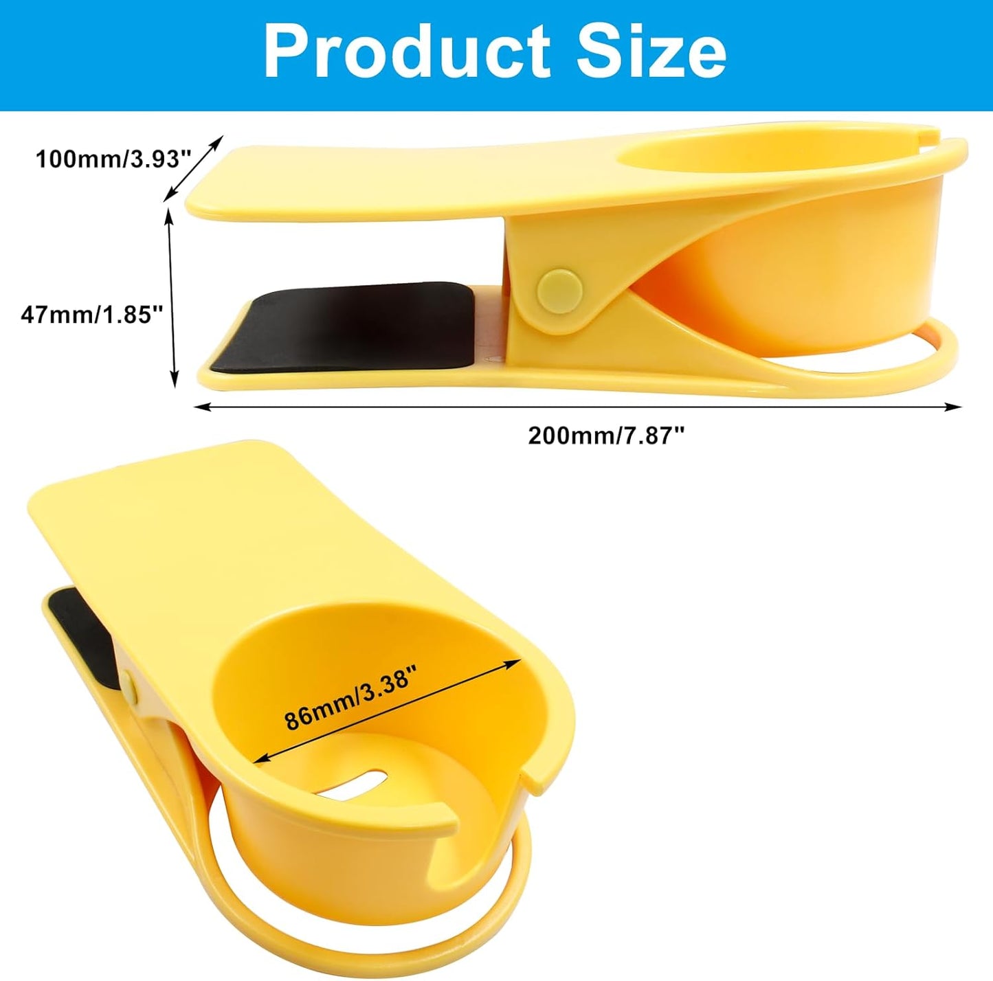 Jiozermi Drinking Cup Holder Clip, Desk Drink Holder Clip Adirondack Chair Cup Holder with Clip Cup Clip Holder for Water Drink Beverage Soda Coffee Mug(Blue)