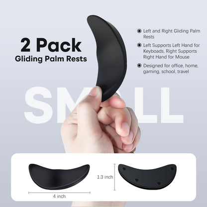 JIKIOU Right-Handed Truly Ergonomic Wrist Rest for Mouse 2 Pack, Carpal Tunnel Support, Pain Relief, Anti-Fatigue, Easy Glide, Office Computer Laptop Gaming Black