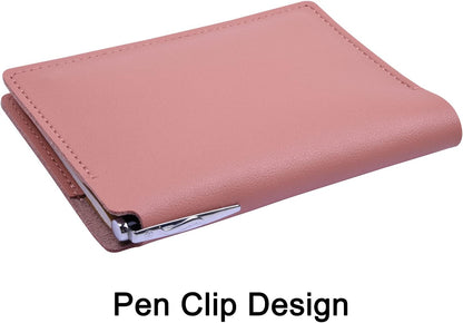 Wisdompro Journal Cover, 2 Pack PU Leather Notebook Cover for Field Notes, or other 3.5" x 5.5" Pocket Notebooks - Black