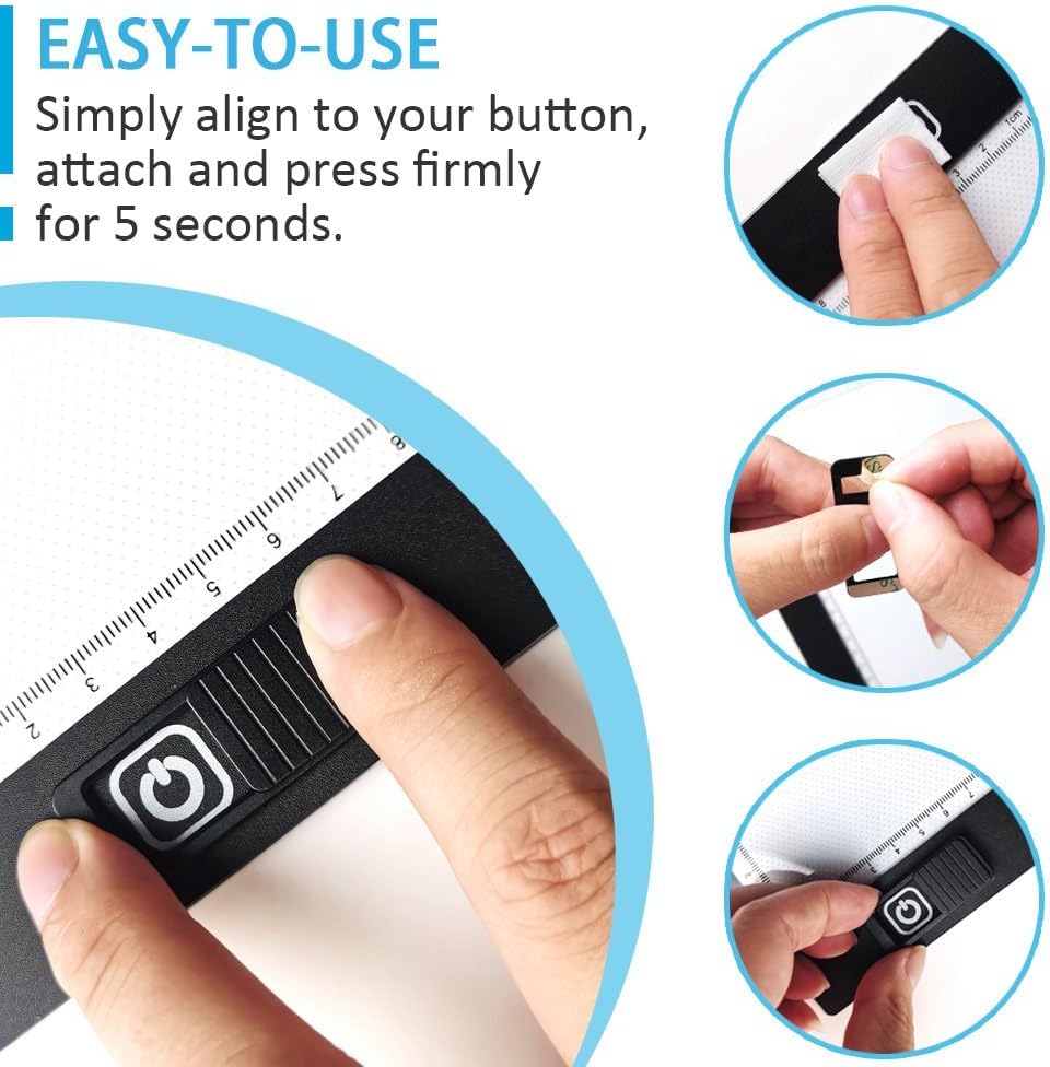 Light Pad Switch Cover Slide, ILIVABLE Diamond Painting Touch Button Protector Cover for Light Table, Light Box for Tracing, Light Board (Black 2 Pack)