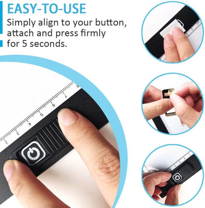Light Pad Switch Cover Slide, ILIVABLE Diamond Painting Touch Button Protector Cover for Light Table, Light Box for Tracing, Light Board (Black 2 Pack)