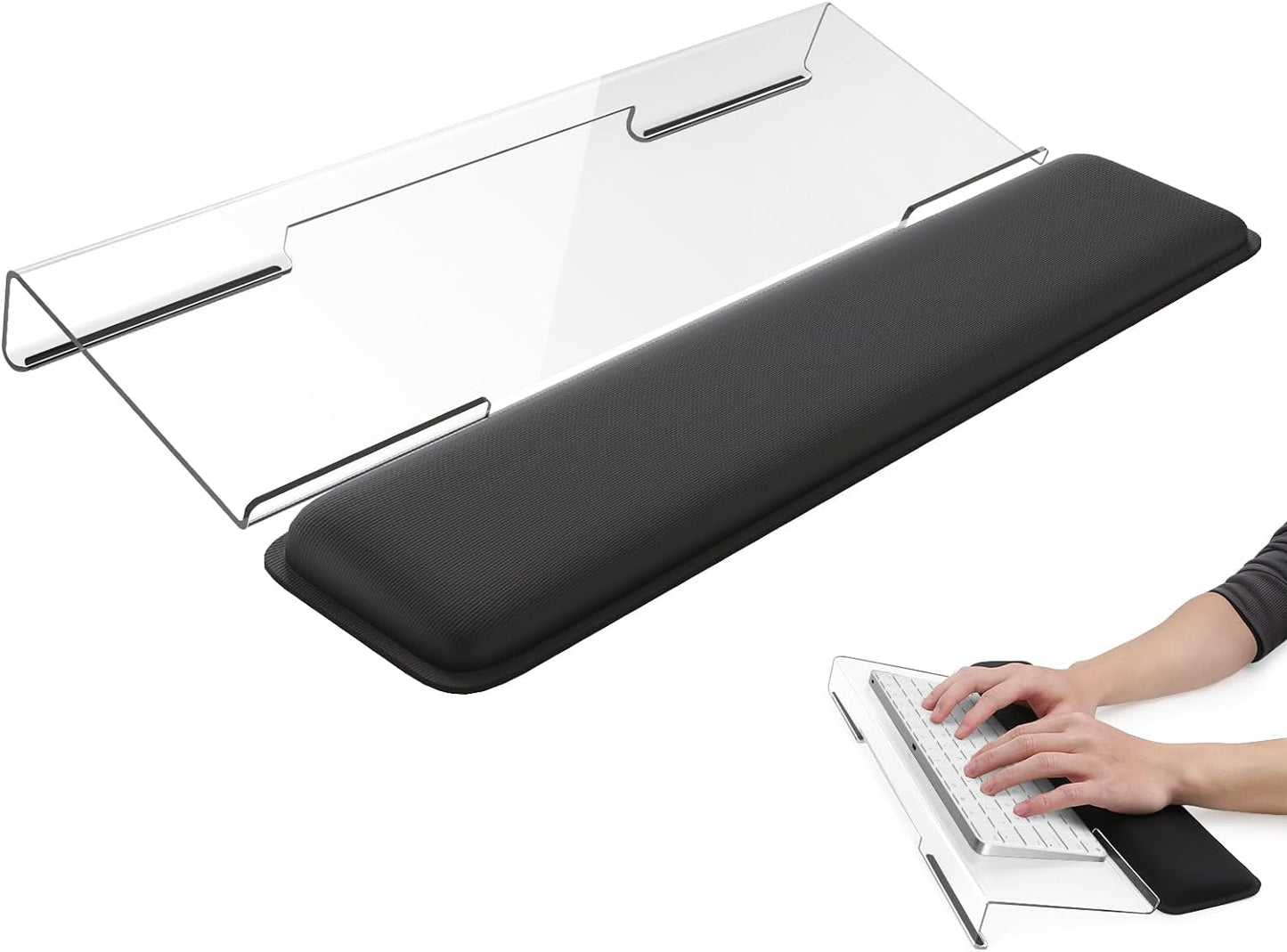 Laborio Computer Keyboard Stand for Desktop, Keyboard Riser Wrist Rest Holder for Easy Typing, Office Desk, Home, School Accessories(Coffee)