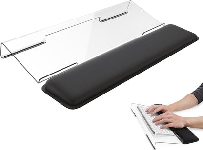 Laborio Computer Keyboard Stand for Desktop, Keyboard Riser Wrist Rest Holder for Easy Typing, Office Desk, Home, School Accessories(Coffee)