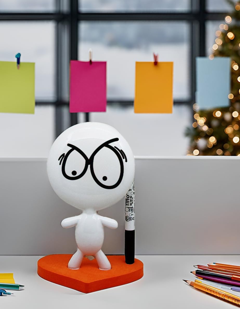 Dry Erase Board - TITTO in Love, Draw Your Ideas - Ceramic Doll - Black Office Design Desk - Coworkers Office Home Gift (Black)