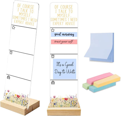 Sticky Note Holder Acrylic Monitor Memo Board Desk Organizers and Accessories Desk Decor Post It Note Holder with 200Pcs Sticky Notes Funny Sarcastic Office Positive Desk Sign