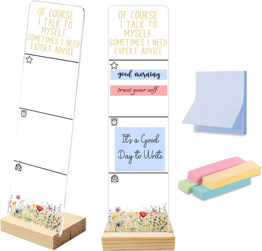 Sticky Note Holder Acrylic Monitor Memo Board Desk Organizers and Accessories Desk Decor Post It Note Holder with 200Pcs Sticky Notes Funny Sarcastic Office Positive Desk Sign