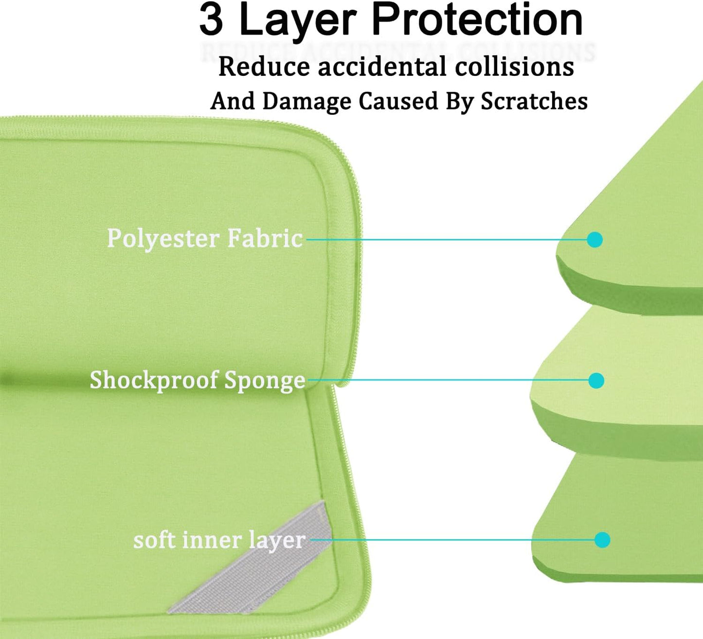 Laptop Case Sleeve 15.6 inch, Durable Shockproof Protective Computer Carrying Cover with Front Pocket, Briefcase Handbags Laptop Sleeve Bag for 15.6 inch HP, Dell, Acer, Asus, Notebook, Black