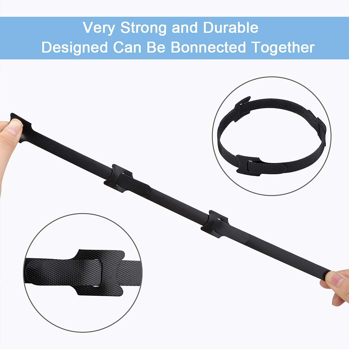 Nettbe Reusable Cable Ties, 60 PCS 8 Inches Adjustable Cord Straps Wire Organizer Cord Wrap and Hook Loop Cable Management