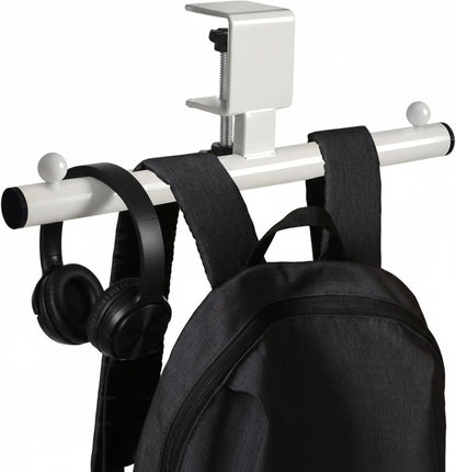 Geelin 1 Pcs White Heavy-Duty Bag Hook for Desk or Table Bag Hanger Backpack Holder Purse Hook Table Handbag Hanger Organizer Storage Under Desk for Office Classroom Dorm Accessories