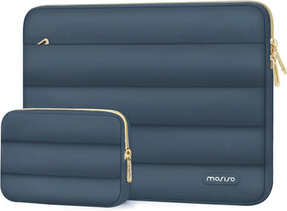 MOSISO Laptop Case 13.3 inch,13-13.3 inch Puffy Laptop Sleeve Compatible with MacBook Neo/Air 13.6 M5 M4 M3 M2 M1/Pro 13/14,HP Dell ASUS Lenovo,Polyester Horizontal Bag with Small Case, Sand