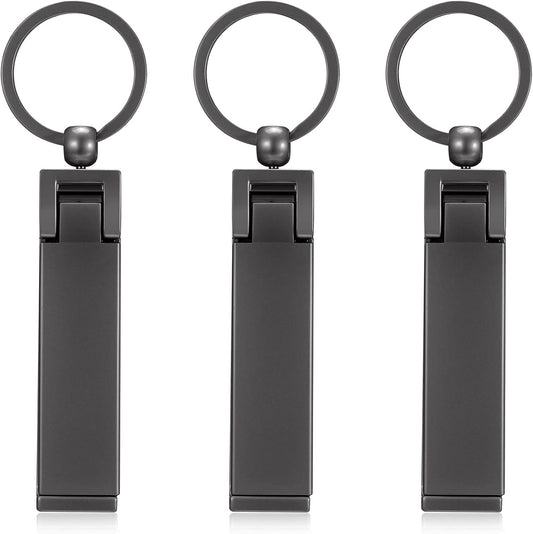 Hotop 3 Pieces Purse Hook for Table Instant Bag Hook Hanger, 2-in-1 Handbag Table Holder Hanger Set Mobile Phone Holder Foldable Storage Stylish Swivel Design for Women Desk(Silver, Gun-Black, Gold)