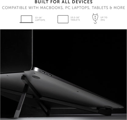 Native Union Fold Laptop Stand – Ultra-Slim Foldable & Portable Laptop Stand – Ergonomic & Optimized Viewing Angle – for 13 to 16 Inch MacBooks & Laptops, 10 to 16 Inch iPads & Tablets (Black)