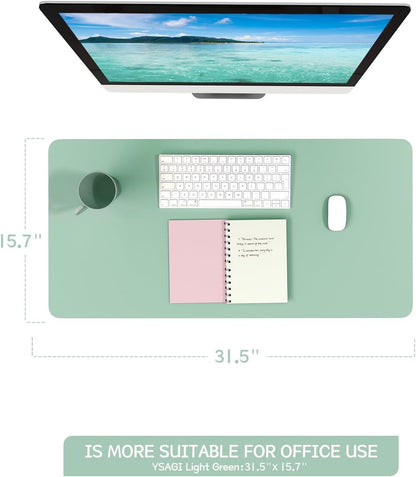 YSAGi Non-Slip Leather Desk Pad, Waterproof Laptop Computer Desk Keyboard Mat, Table Protector Blotter Mat, Large Mouse Pad for Office/Work/Home/Decor(Black, 31.5" x 15.7")
