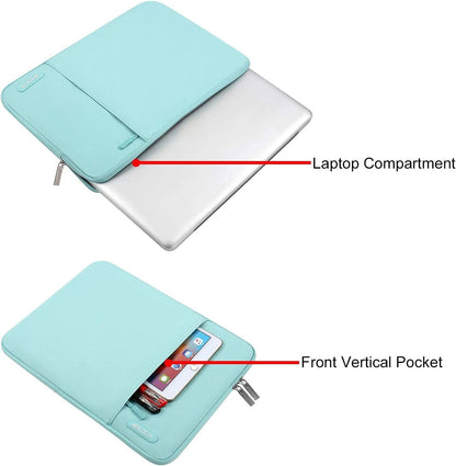 MOSISO Laptop Case 13.3 inch, 13-13.3 inch Laptop Sleeve Compatible with MacBook Air/Pro 13/Pro 14 M5 M4 M3 M2 M1, HP Dell ASUS Lenovo,Polyester Vertical Computer Sleeve Bag with Pocket, Antique Green - Colors A