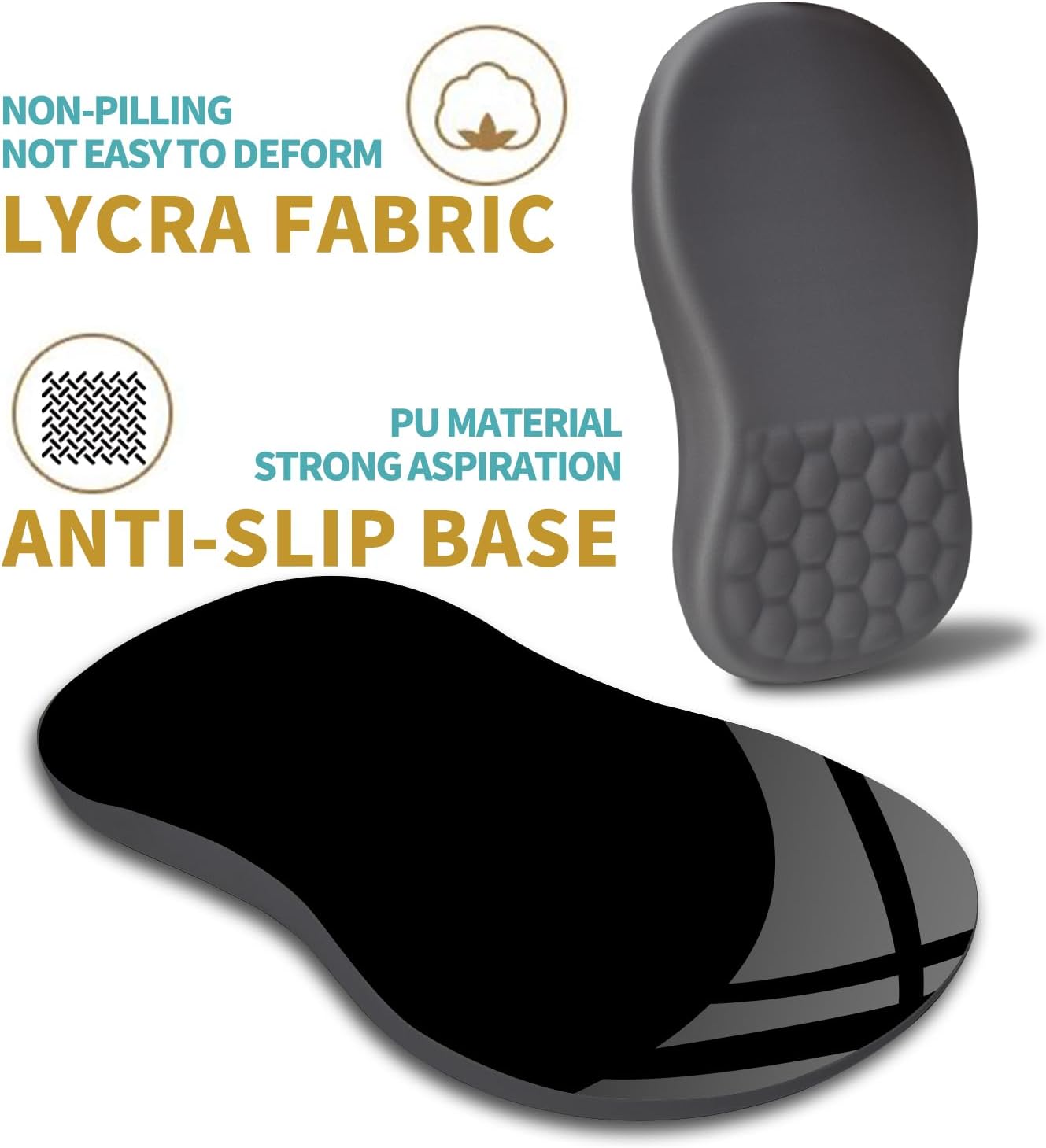 Hokafenle Ergonomic Mouse Pad Wrist Support with Massage Design, Wrist Rest Pain Relief Mousepad with Memory Foam&Non-Slip PU Base, Mouse Pads for Wireless Mouse & Desk (12x8 inch,Black)
