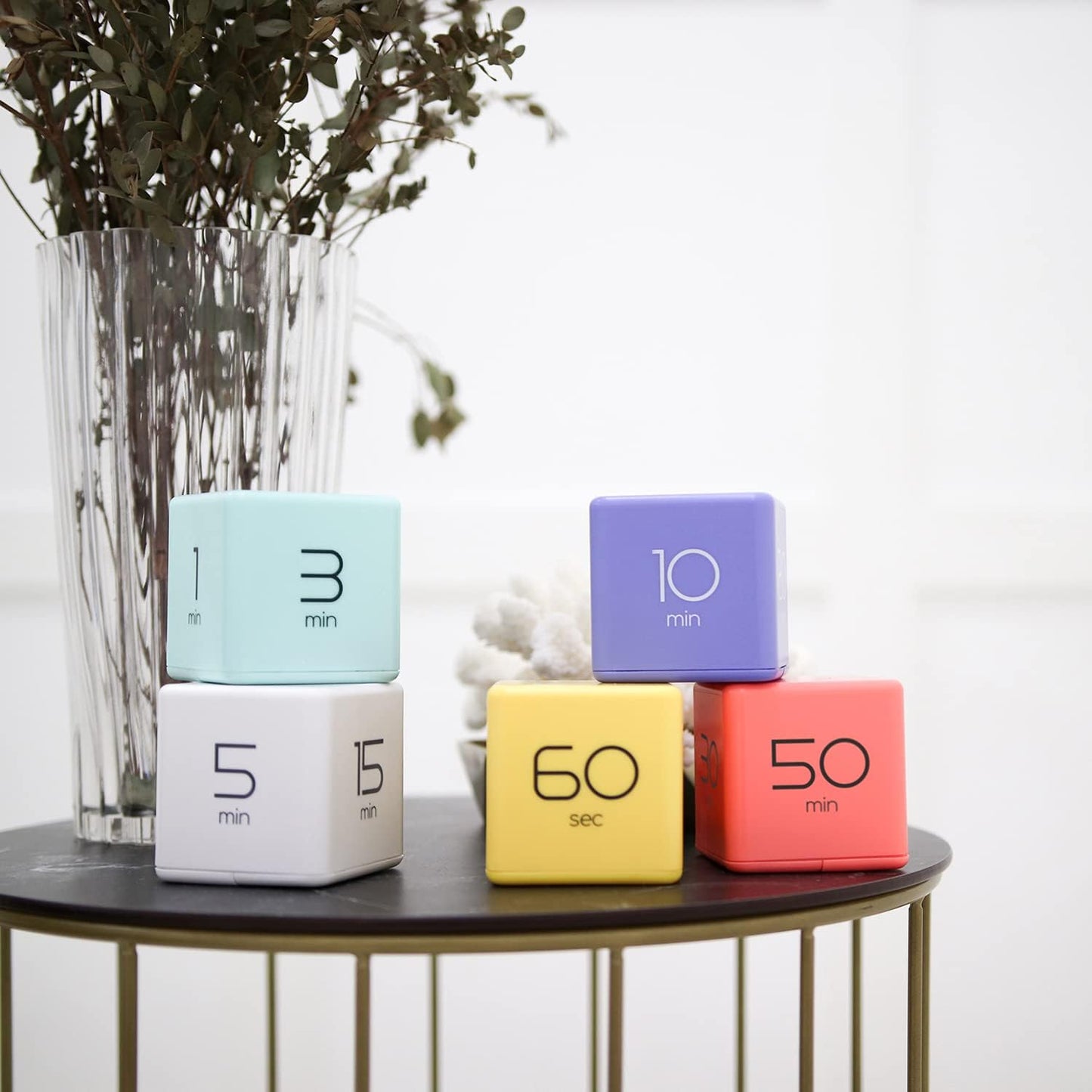 mooas Cube Timer (Mint), Flip Timer Productivity Timer, Time Management, Block Timer Kids Cube Timer Kitchen Timer Desk Timer for Studying Workout Classroom 1, 3, 5, 10 min Timer Setting