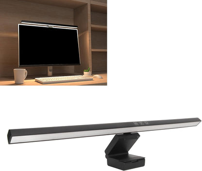 Monitor Light Bar Desk Light Bar 3 Switchable Light Modes Stepless Dimmable Touch Control Computer Screen Light Bar for Office Home White (White)
