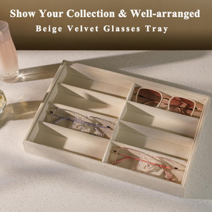 Glasses Holder Box Drawer Sunglass Organizer for Men Clear Storage Case 8 Slot Multiple Reading Glasses Display